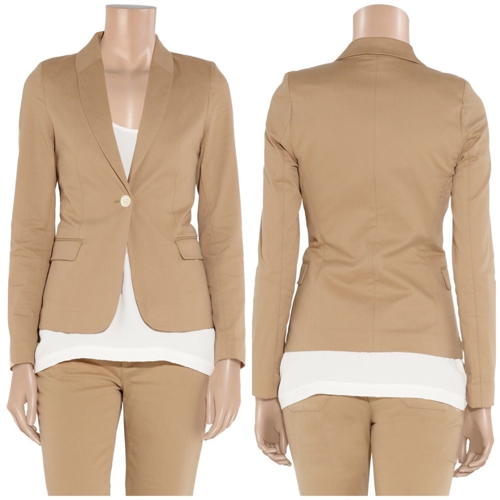 MiH Collection Stretch Cotton Twill Blazer medium NET-A-PORTER tan